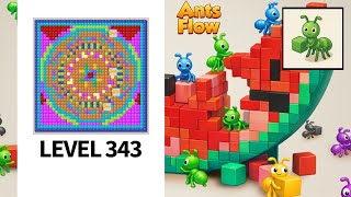 Level 343 Ants Flow Color Pixel Puzzle Gameplay Walkthrough