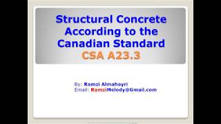 Design of Concrete Structures Canadian Code CSA A23.3