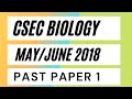 CSEC Biology May/June 2018 Past Paper 1 (Part 1)