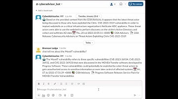 CADDIE in Slack to understand the MoveIT vulnerability