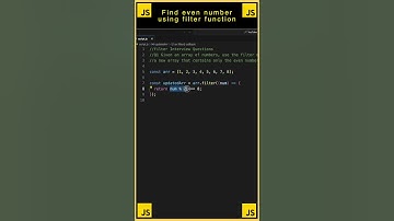 How to Find even number from array using filter function | Javascript | Shorts