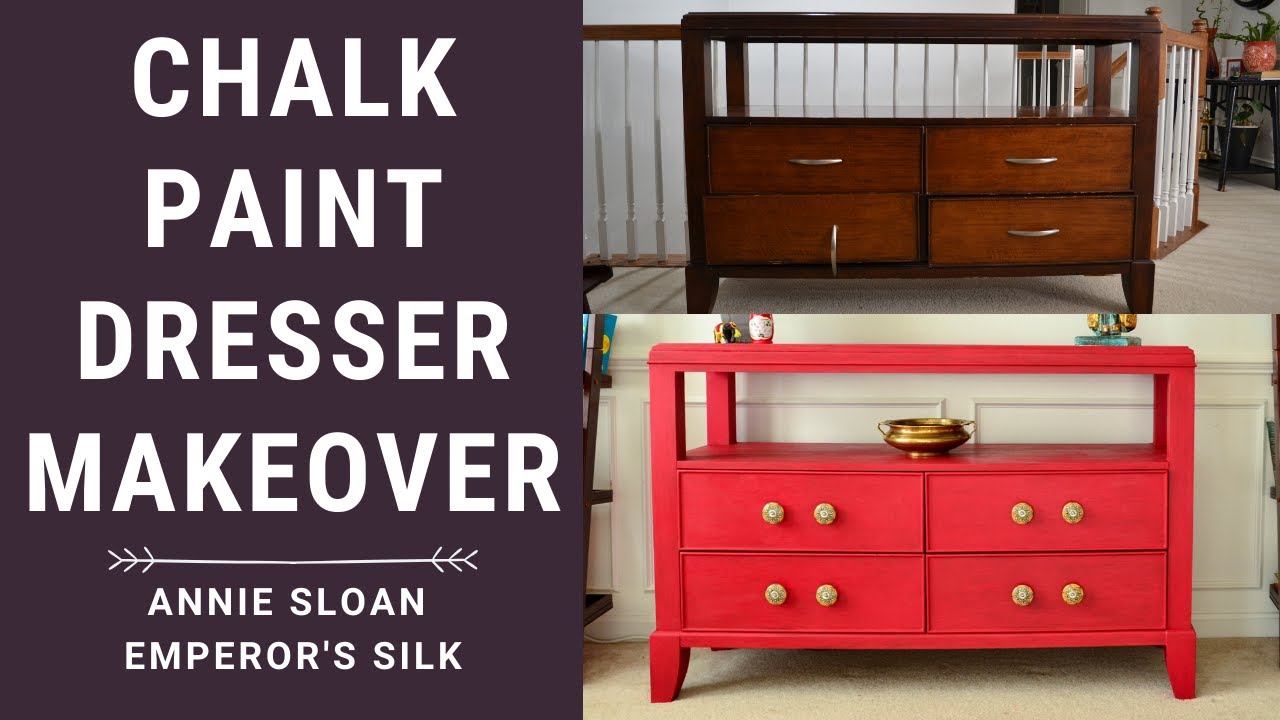 Annie Sloan Chalk Paint Dresser Makeover with Emperor's Silk Finished