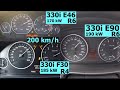 Acceleration Battle | BMW 330i vs 330i vs 330i | E46 vs E90 vs F30 | 0 - 200 km/h