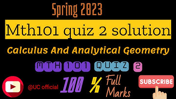 mth101 quiz no 2 spring 2023 ||Calculus And Analytical Geometry|| #quiz #mth101 #2023 #1how #100k