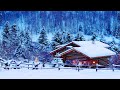 House In Winter With Relaxing Piano Music- Snow Scene Sleep Music -Meditation Study and Yoga Music#2