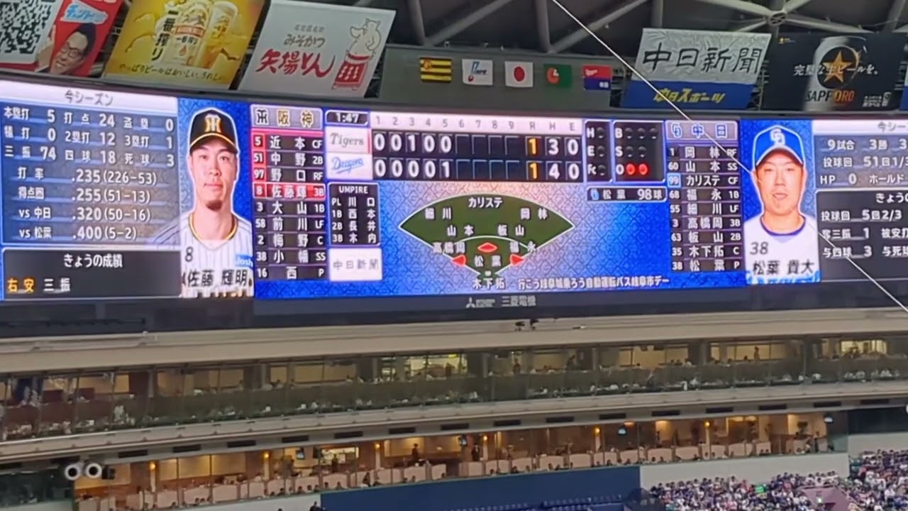 7/14阪神vs中日。バンテリンドームパノラマA 3塁側5階席51列321 7/14阪神vs中日。バンテリンドームパノラマA 3塁側5階席51列321