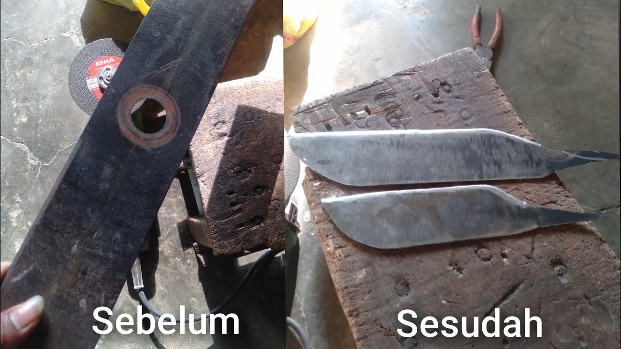 Membuat pisau dapur menggunakan besi bekas