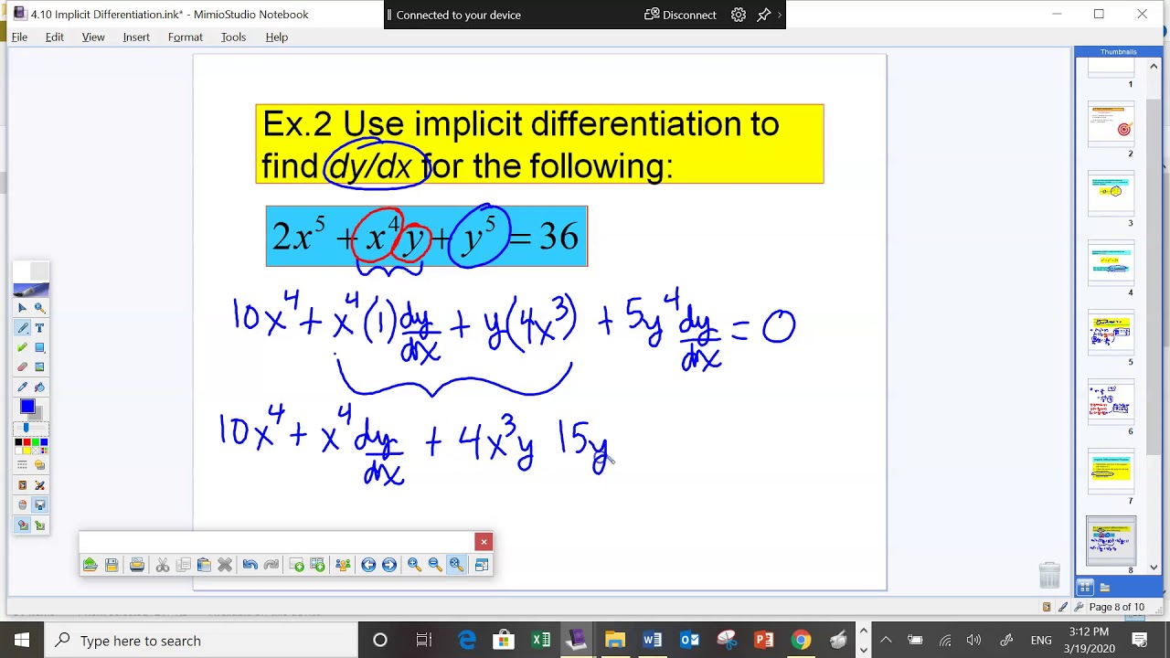4.10 Implicit Differentiation - YouTube