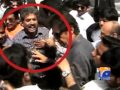 Imran Khan With supporters outside