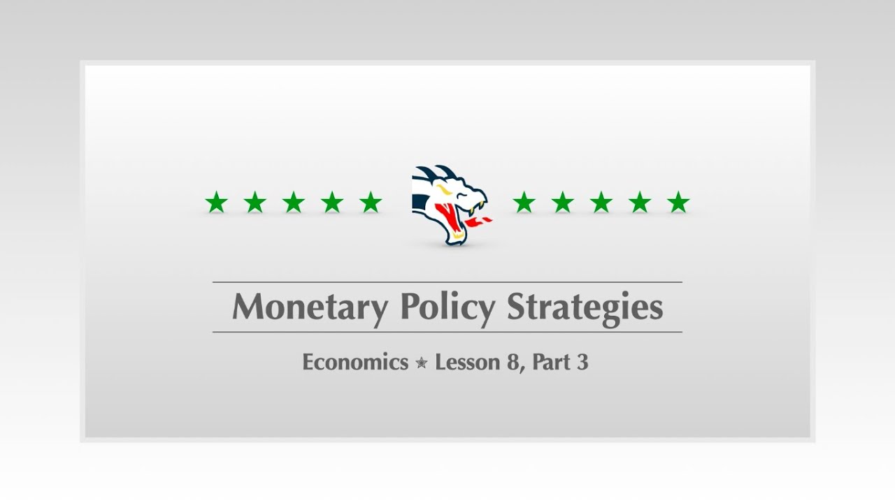 Economics ✮ Lesson 8, Part 3 ✮ Monetary Policy Strategies