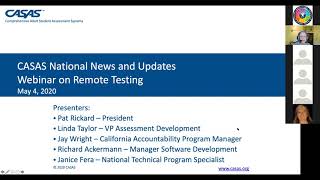 Remote CASAS Pre and Post Testing