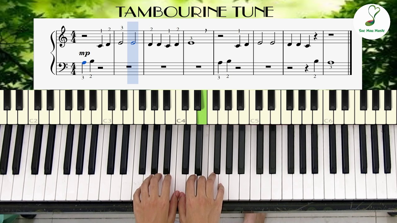 Tambourine Tune easy piano (05) Bài 5 Sách piano cơ bản tập 1 YouTube