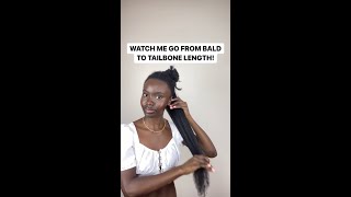 Watch Me Grow My Hair From Bald To Tailbone Length  Grow Longer Thicker Natural Hair shorts