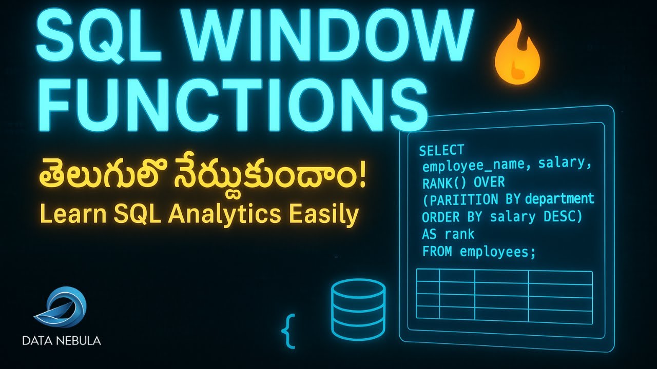 Introduction to SQL Window Functions in Telugu | Data Nebula - YouTube