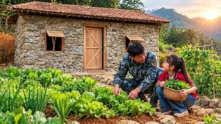 full video - A military veteran builds a stone house, grows vegetables, and cares for his daughter.
