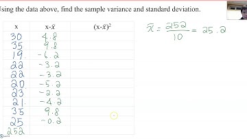 Finding the sample mean, variance and standard deviation using the mean deviation