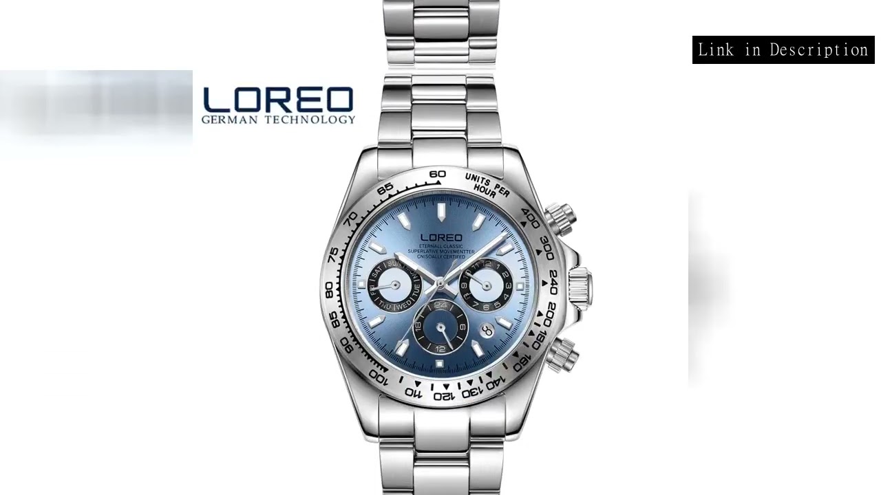 Waterproof 200m LOREO Luxury Automatic Men Watches Luminous Date Stainless Steel Sport Mechanical Wa