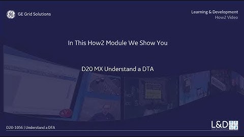 D20-1056 l Understand a DTA v1