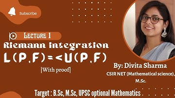 Riemann integration|L(P,f) is less than equal to U(P,f)| B.Sc 3rd year|UPSC optional|with proof|L1