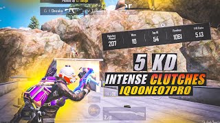 INTENSE CLUTCHES 💥 IQOONEO7PRO 🔥 5KD || 90FPS || Gameplay 2024⚡#bgmi #pubgmobile #viral