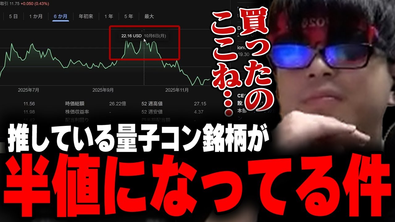 おにや、推している量子コンピューター銘柄が半値になっている件について語る【o-228 おにや/雑談/株】