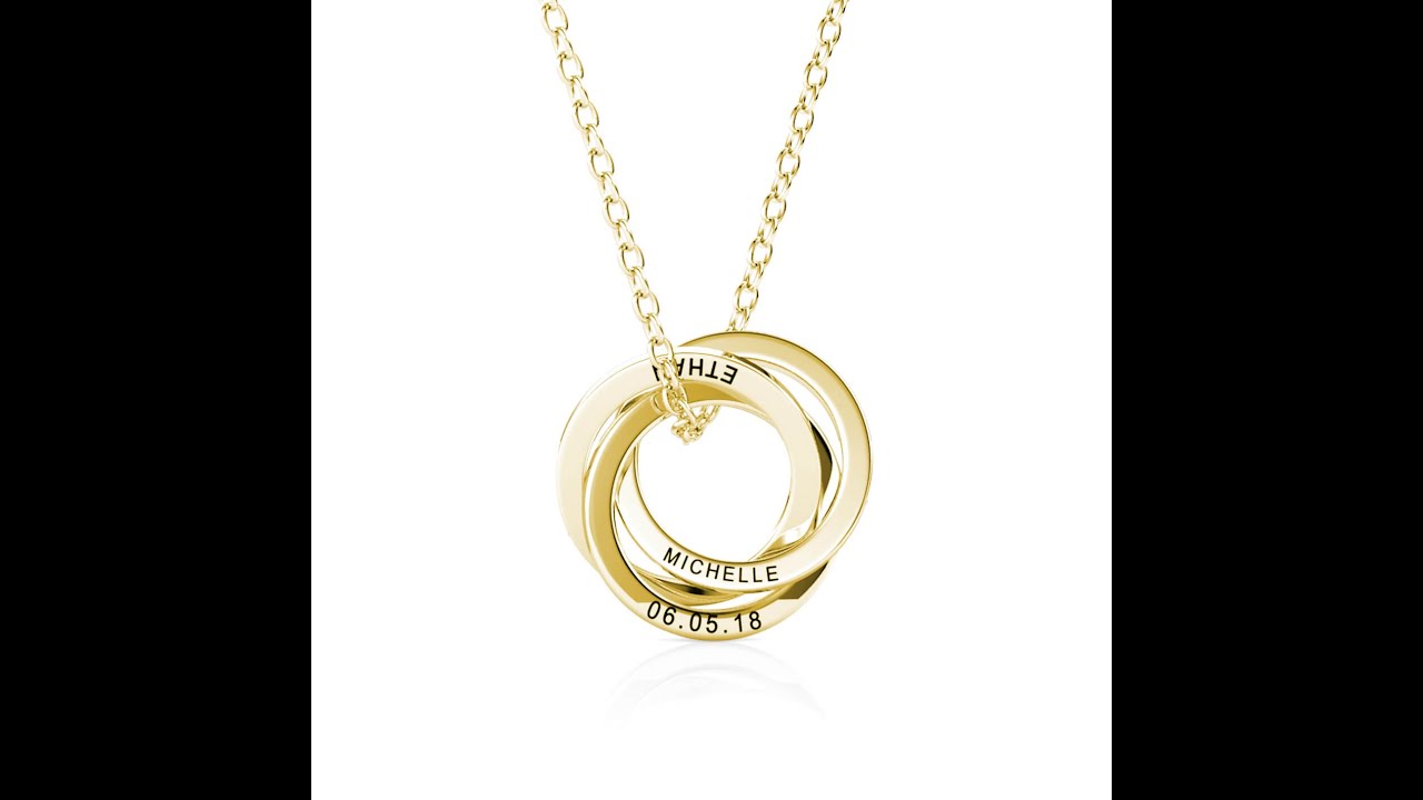 IFSHE Russian 3 Ring Necklace - Rose Gold