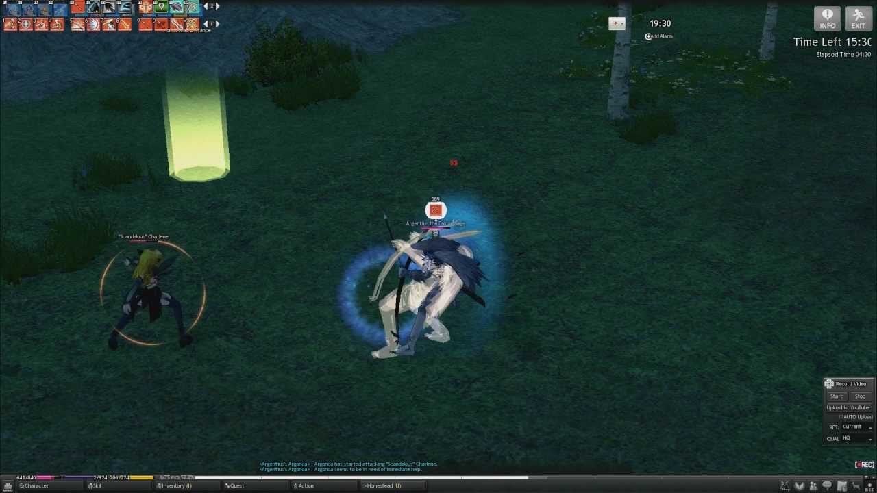 (Mabinogi)    Argentius, fighting (Wanted Homestead Boss) "Scrupulous, Charlene".avi