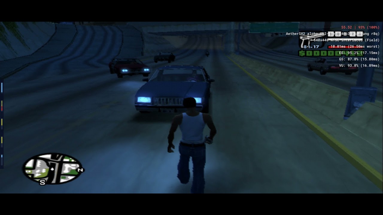 AetherSX2) Unable to see the arrows appearing for GTA: San Andreas