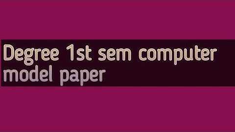 Degree 1st sem computer model paper