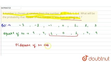 A number is chosen at random from the number -3, -2, -1,0, 1, 2, 3. What will be the probability...