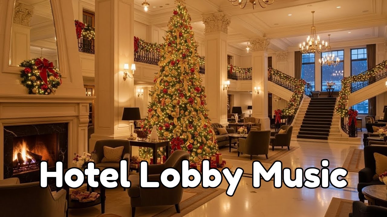 SVIP Luxury Hotel Lobby Music - Exclusive Christmas Eve Jazz & Grand Fireplace Ambience 🍸