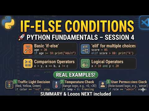 Python Fundamentals – Session 4 | If-Else Conditions Explained
