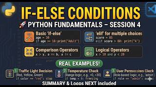 Python Fundamentals – Session 4 | If-Else Conditions Explained