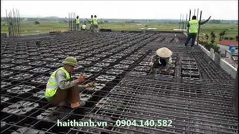 Sàn TBOX - Buộc sắt lớp 2 sàn phẳng không dầm cho Siêu thị