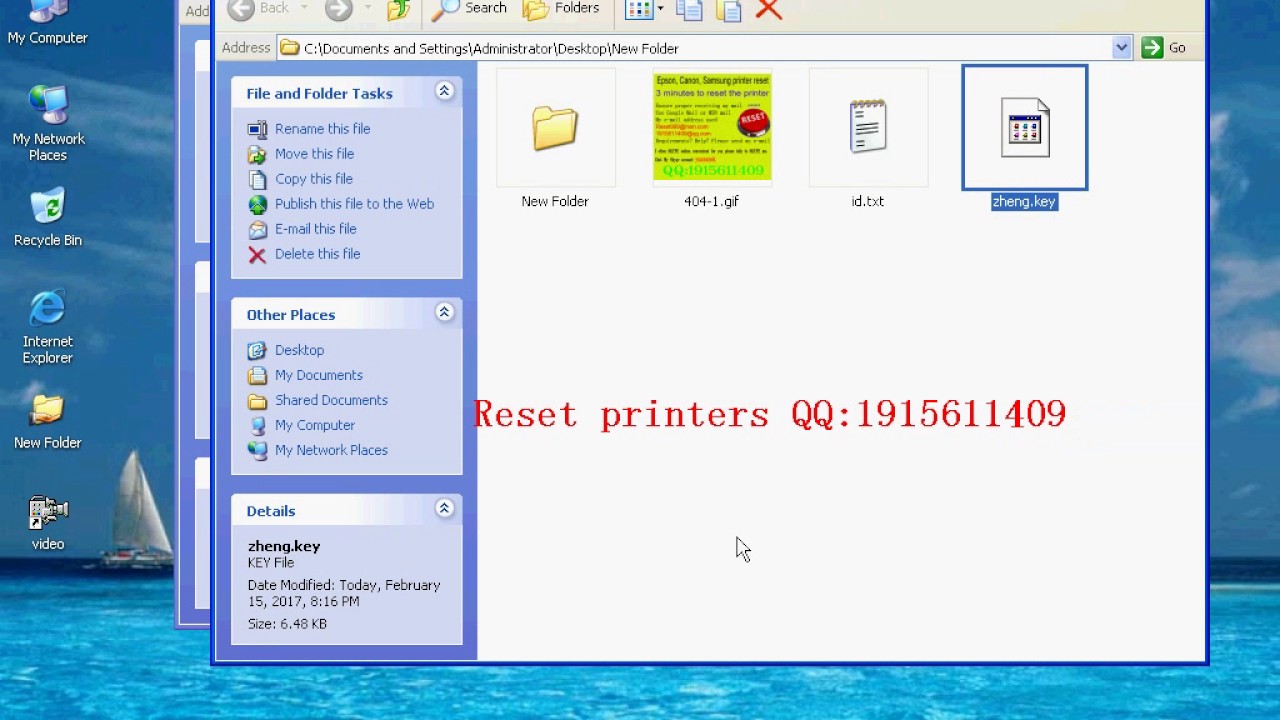 Printer RESET VIDEO L475 Adjustment Program resetter