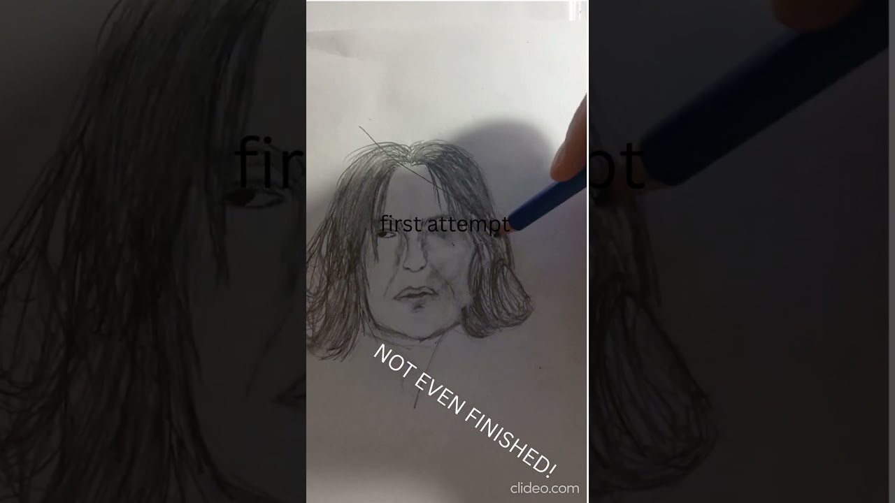 2 attempts: Harry Potter Art: Drawing Professor Snape 🖤🪄
