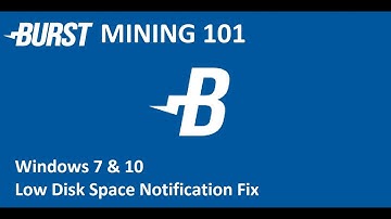 Burstcoin Mining - Low Disk Space Notification Fix