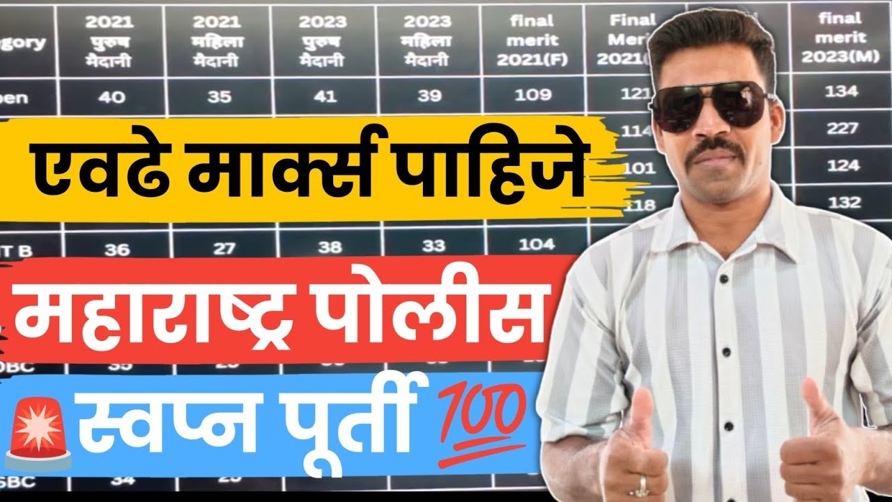 टोटल मार्क्स एवढे घ्या आणि पोलीस व्हा🔥🚨