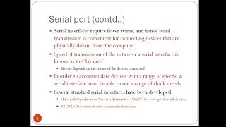 Computer Organization | VTU | 18CS34 | Input/Output Organization | SERIAL PORT