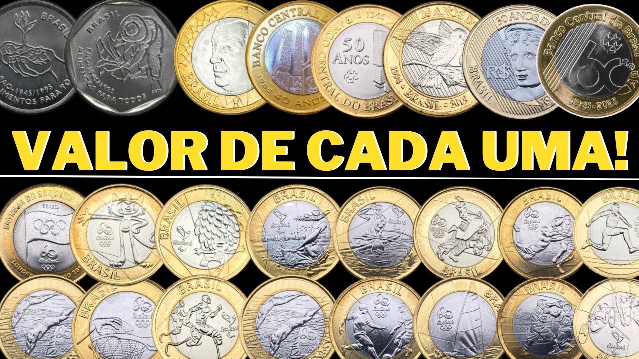 VALOR ATUALIZADO DE CADA MOEDA COMEMORATIVA DO BRASIL EM 2025!!!
