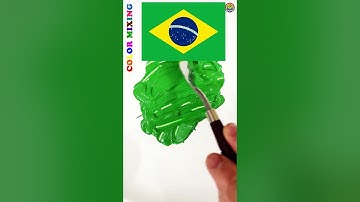 What color do mixed flags make? (part 2 ) #paintmixing #colormixing #satisfyingart #asmart #shorts