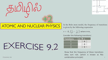 EXERCISE 9.2/+2/CHAPTER 9/ATOMIC AND NUCLEAR PHYSICS/PROBLEMS/EXPLAINED IN TAMIL @Meyyammai