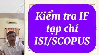 #105. Kiểm tra IF tạp chí danh mục Scopus, ISI (WoS)