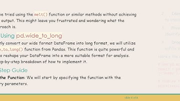 Mastering the Pandas melt Function: Transforming Data from Wide to Long Format