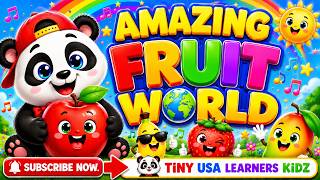 Amazing Fruits Names & Spelling Song for Kids | Learn Fruits with Panda 🐼 | Fun Preschool Learning screenshot 5