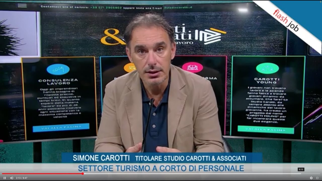 La situazione attuale del lavoro nel settore turistico - Dr. Simone Carotti