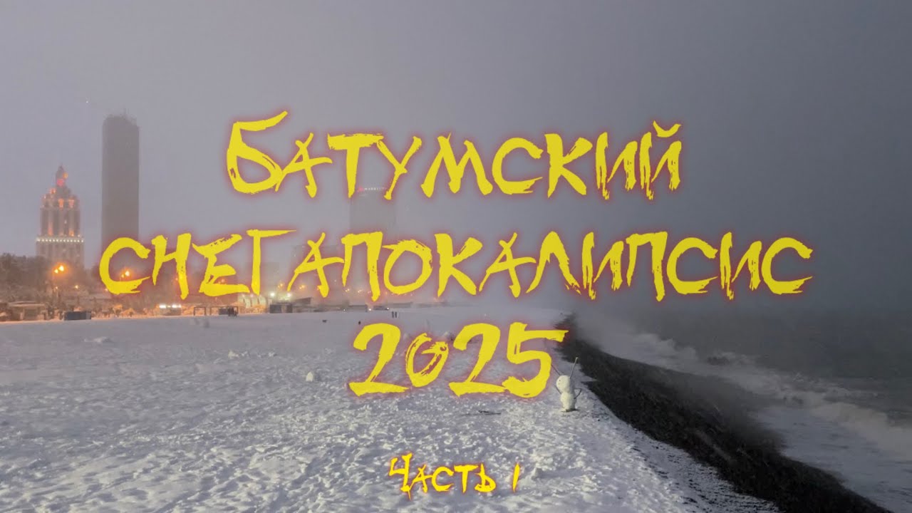 БАТУМСКИЙ СНЕГАПОКАЛИПСИС 2025 | Кошка в сугробе | Гроза, метель и ураган | Виталий сломал зуб