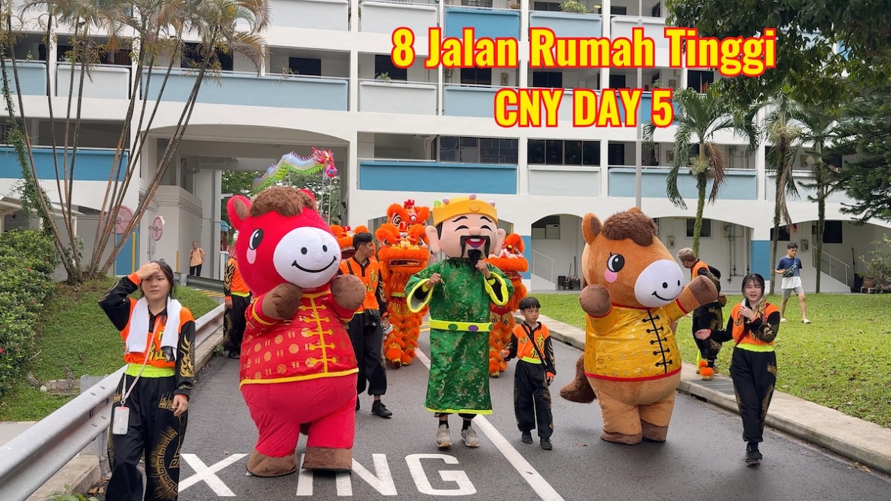 [4K] High Pole Lion Dance, Dragon Dance by Nam Sieng 南仙 @ 8 Jalan Rumah Tinggi CNY Event 21 Feb 2026