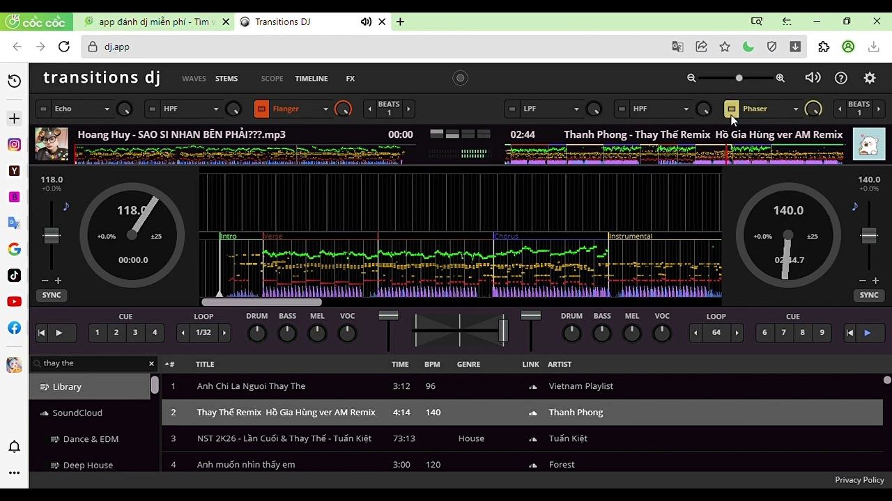 Transitions DJ   Sao si nhan ben phai x Thay the remix