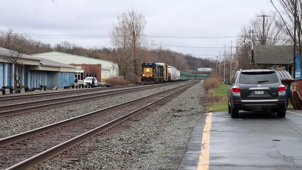 CSX 6504 leads a CSX local by Fairport NY with a great RS5T.  April 2024
